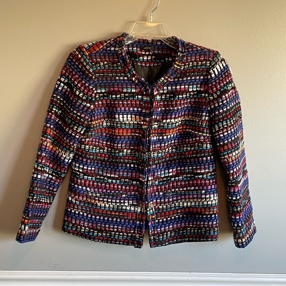 Women’s Floryday Blazer suit jacket size Large L rainbow yarn